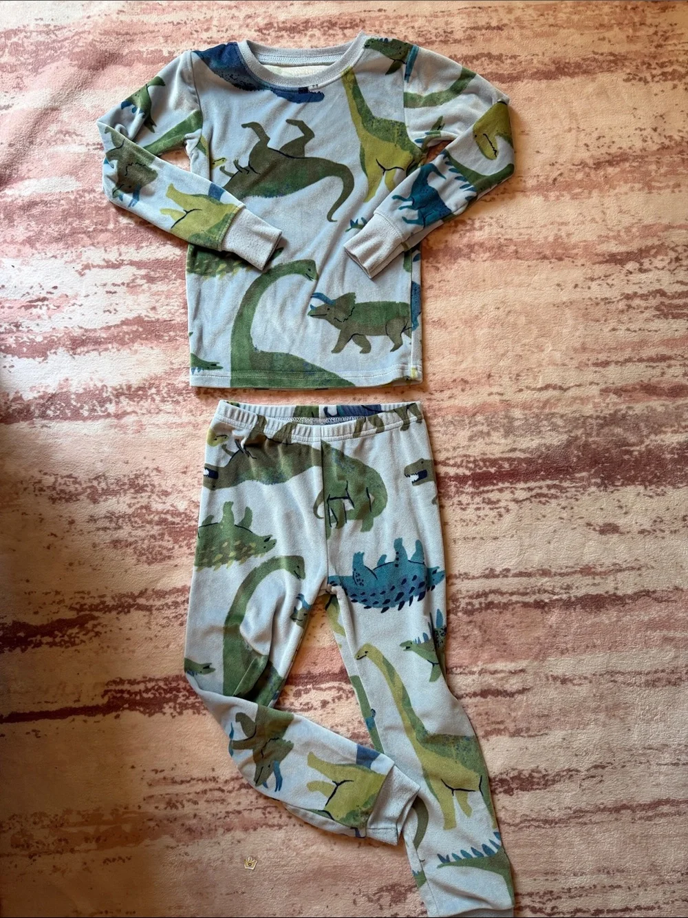 Carter's Light Blue Green Dinosaur Pajama Set